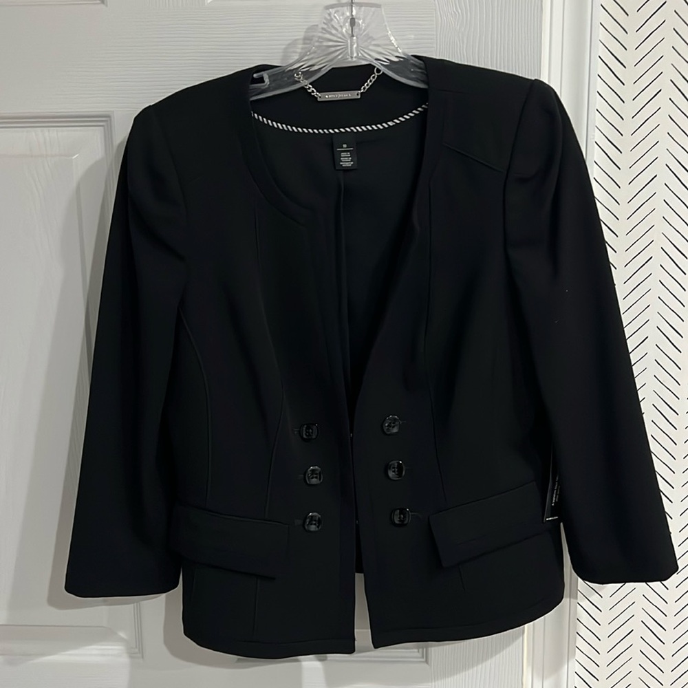 NWT WHBM 3/4 Sleeve Cropped Black Blazer